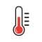 thermometer icon, hot temperature, vector